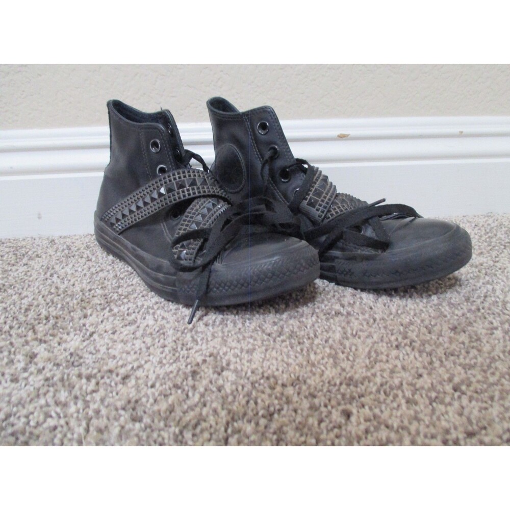 Converse Chuck Taylor All Star Punk Strap Hi Sneaker Triple Black W 7.5